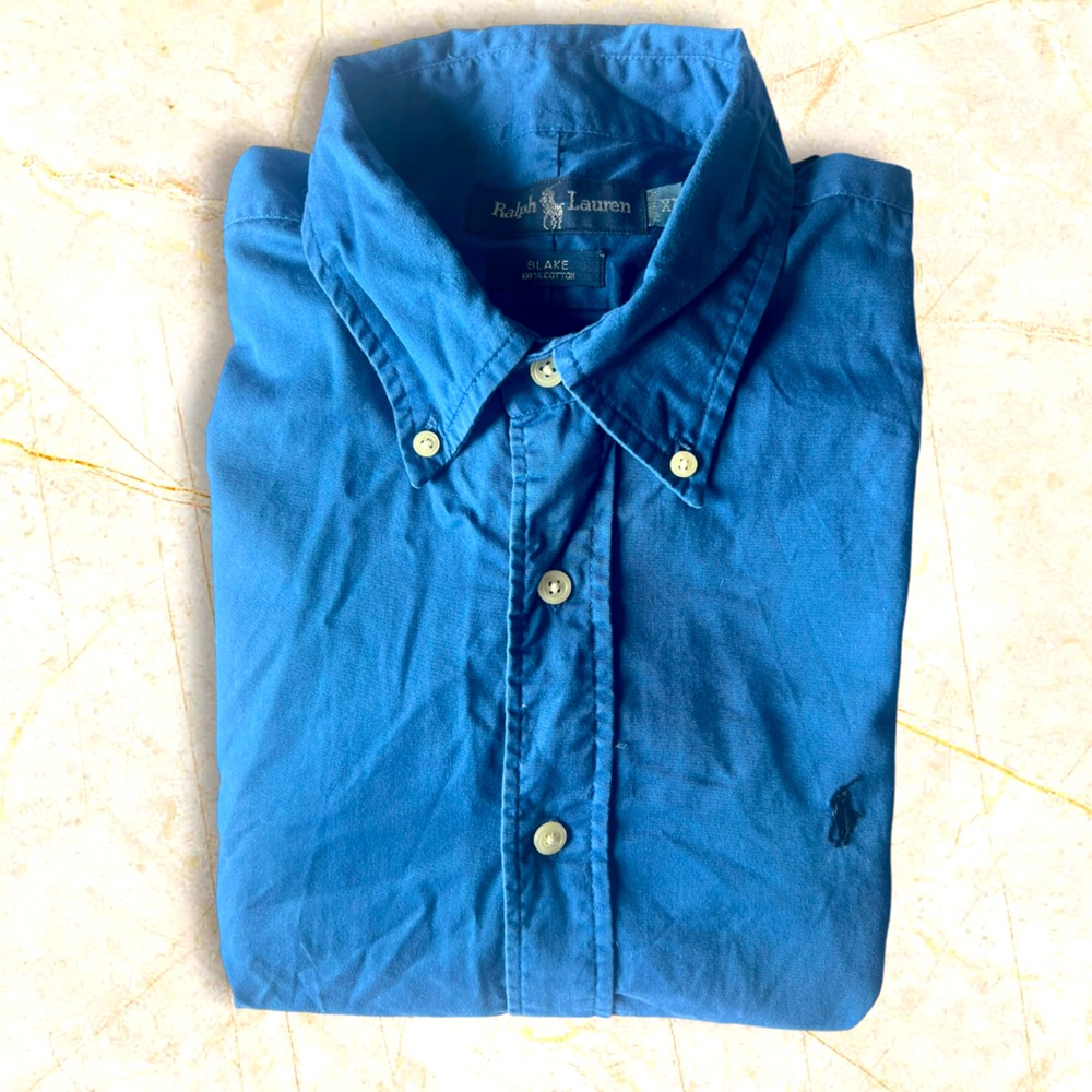 ⚜️Polo Ralph Lauren 💙 Blue Button-Down Shirt XL Custom Fit⚜️